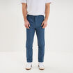 Pantalon chino droit extensible bleu gris homme