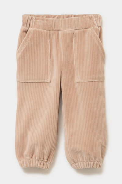 Pantalon effet velours c&ocirc;tel&eacute; sable b&eacute;b&eacute; gar&ccedil;on