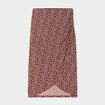 Jupe midi portefeuille bordeaux femme