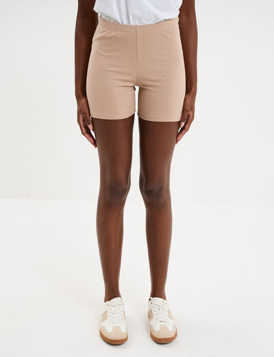 Short cycliste coton majoritaire sable femme