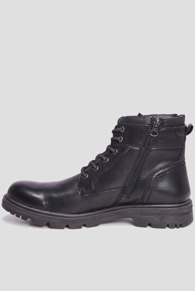Bottines crantées détails zippés Bafi noir homme