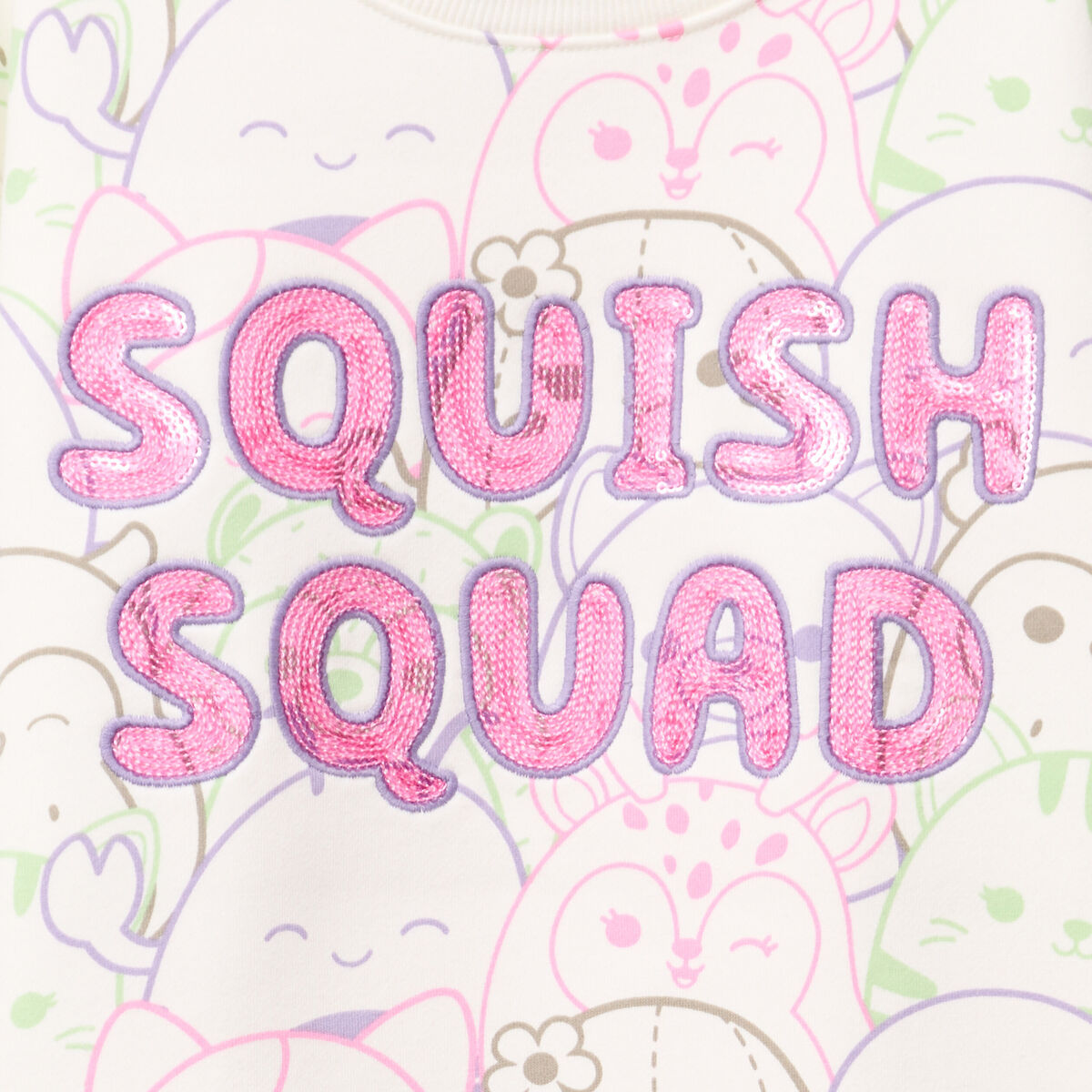 Sweat &agrave; sequins Squishmallow ivoire fille