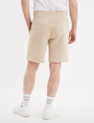 Short jogging molletonné droit beige homme