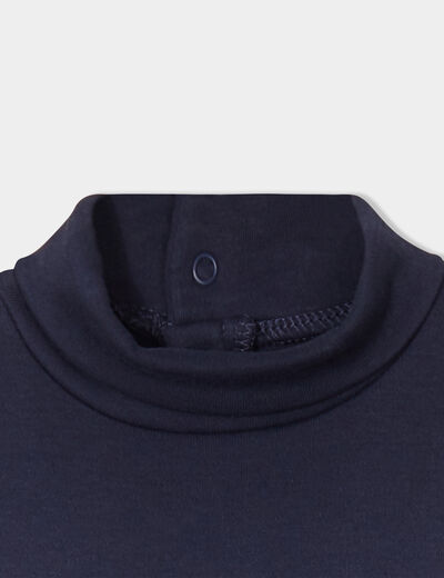 Body col roulé manches longues coton bleu marine bébé garçon