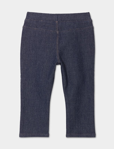 Tregging en jean taille élastiquée denim stone bébé fille
