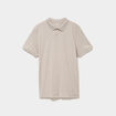 Polo textur&eacute; manches courtes gris clair homme