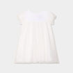 Robe tulle plumetis manches courtes blanc b&eacute;b&eacute; fille