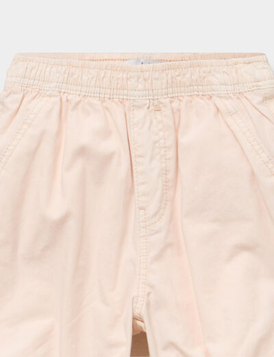 Pantalon jogger doublage coton beige b&eacute;b&eacute; fille