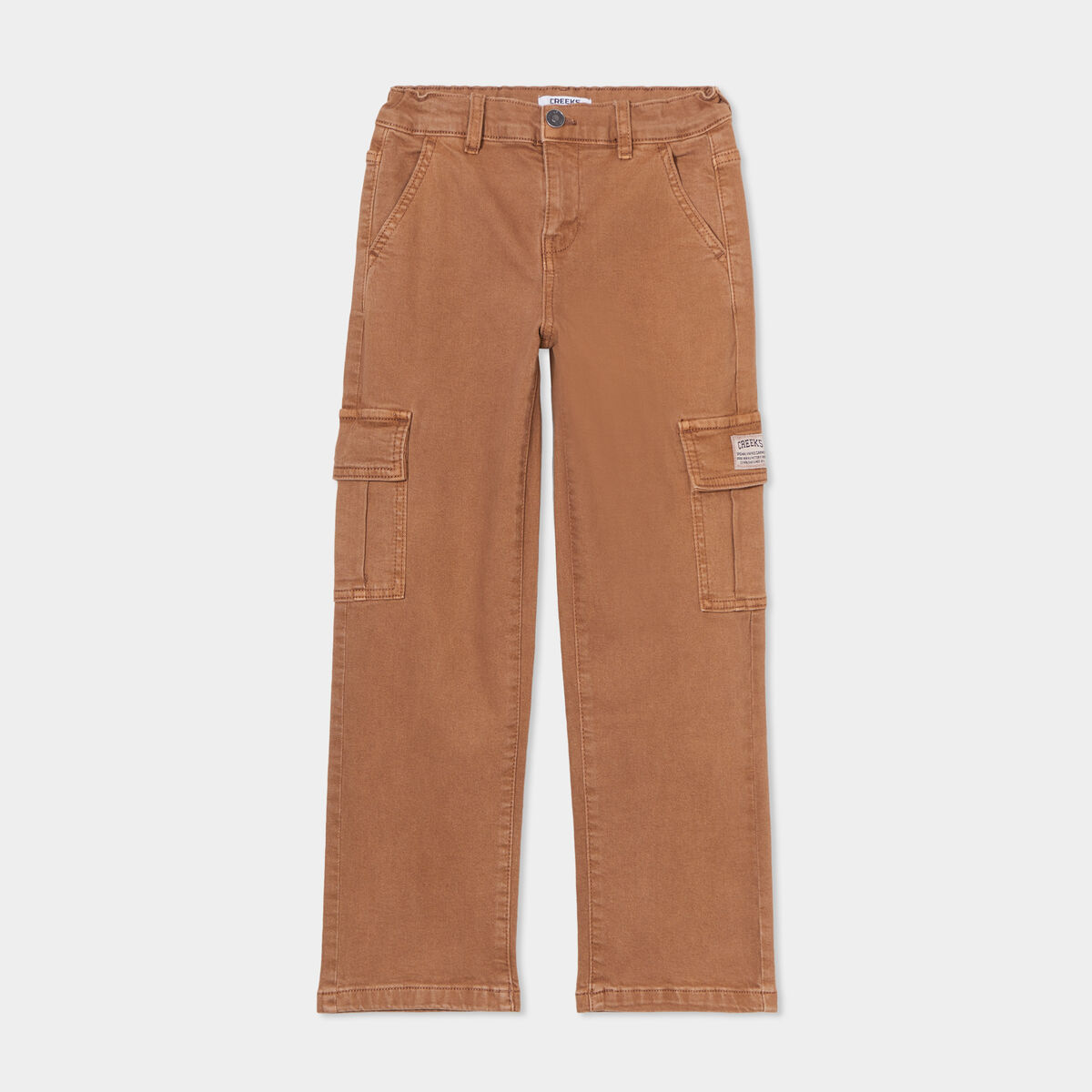 Pantalon cargo coton Creeks marron garçon