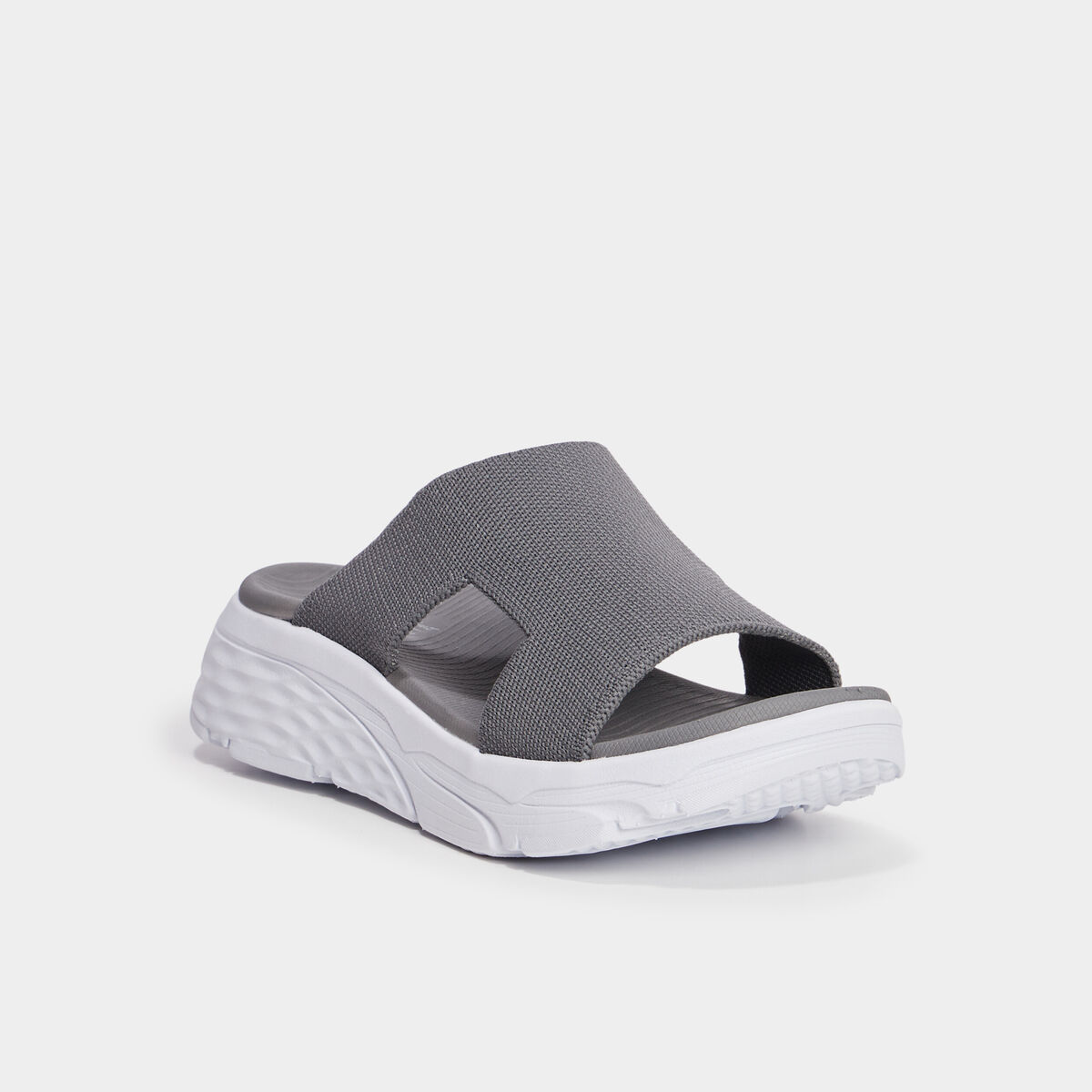 Mules compensées Confortissimo Flyknit gris femme