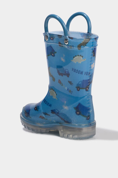 Bottes de pluie lumineuses bleu b&eacute;b&eacute; gar&ccedil;on
