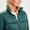 Doudoune col montant zippée bleu canard femme