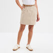 Jupe chino droite ceinture tressée beige femme