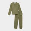 Ensemble pyjama c&ocirc;tel&eacute; pantalon t-shirt vert kaki gar&ccedil;on