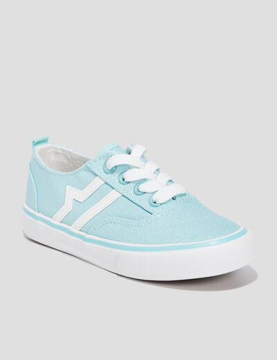 Tennis en toile à lacets Creeks bleu turquoise fille
