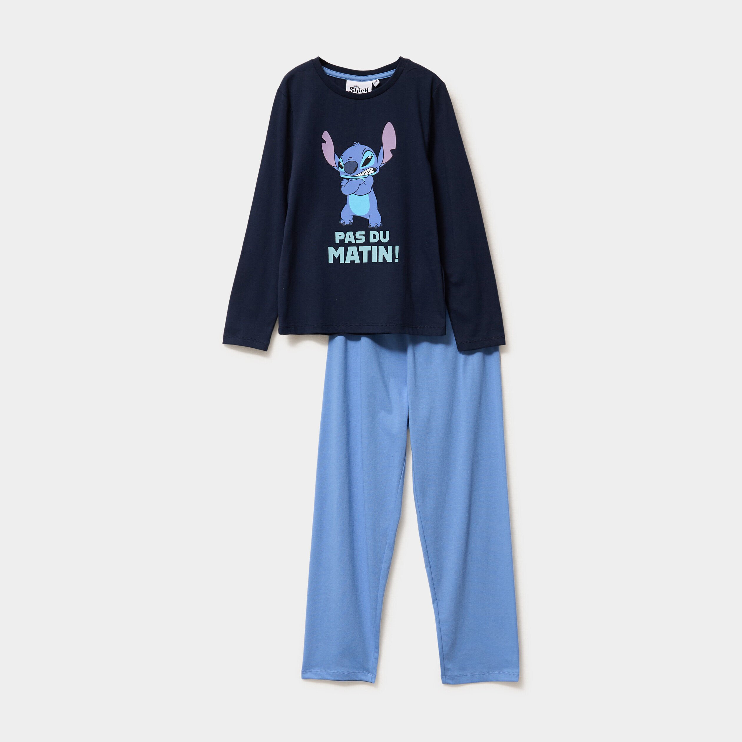 Ensemble pyjama 2 pièces coton Stitch vert clair garçon