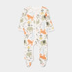 Dors-bien coton manches longues boutonné ecru bébé