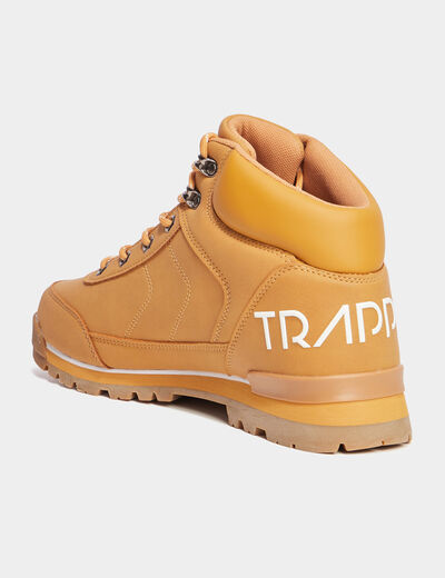 Bottines montantes semelles crant&eacute;es jaune homme