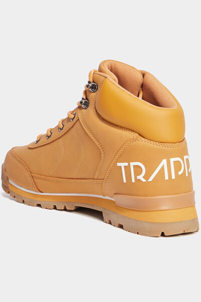 Bottines montantes semelles crant&eacute;es jaune homme