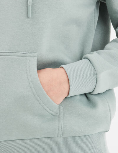 Sweat hoodie molleton à capuche vert pastel femme