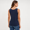 D&eacute;bardeur bretelles larges coton bleu marine femme