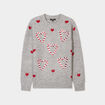 Pull No&euml;l avec sequins et col rond gris clair femme