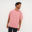 T-shirt droit col rond 1 poche coton vieux rose homme