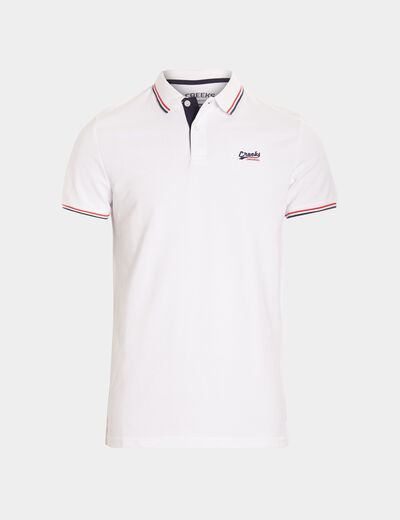 Polo avec broderie poitrine coton Creeks blanc homme