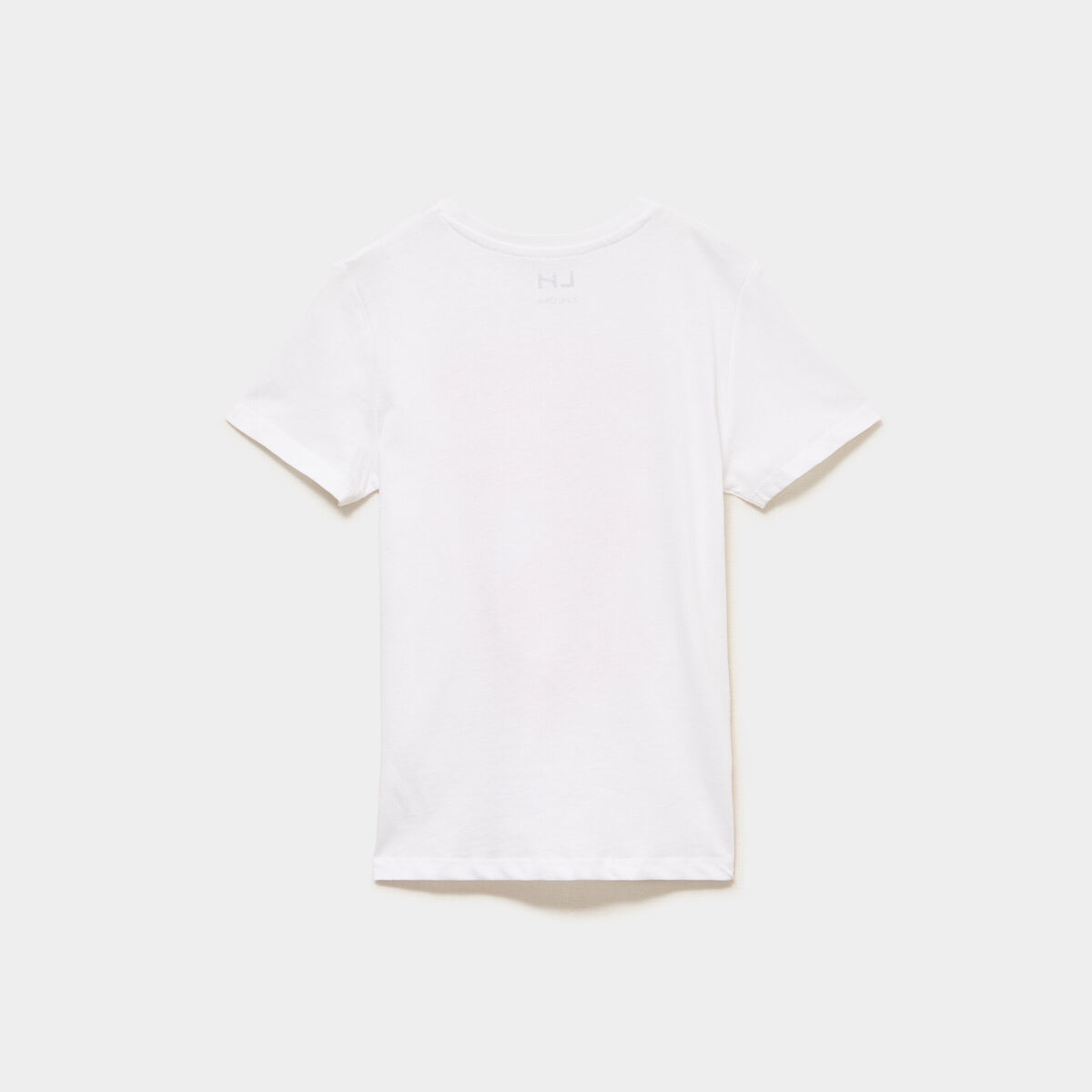 T-shirt manches courtes coton col rond blanc gar&ccedil;on