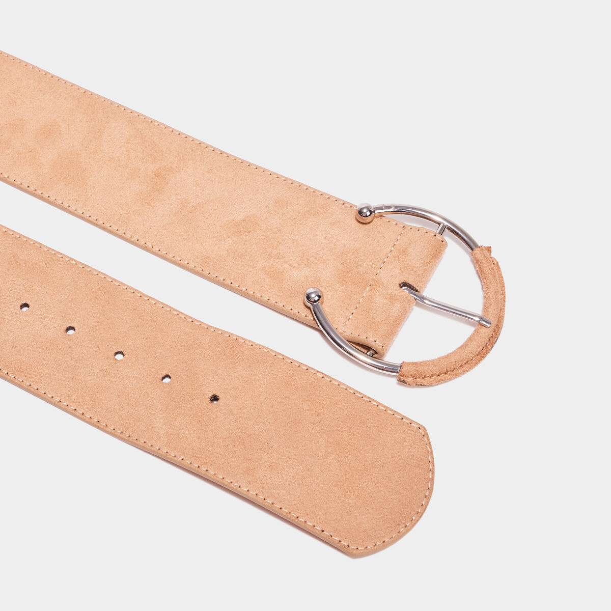 Ceinture boucle large sable femme