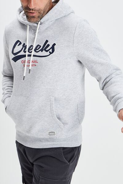 Sweat à capuche hoodie Creeks gris clair homme