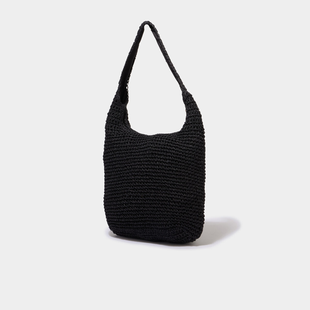 Sac cabas tress&eacute; port&eacute;-&eacute;paule noir femme