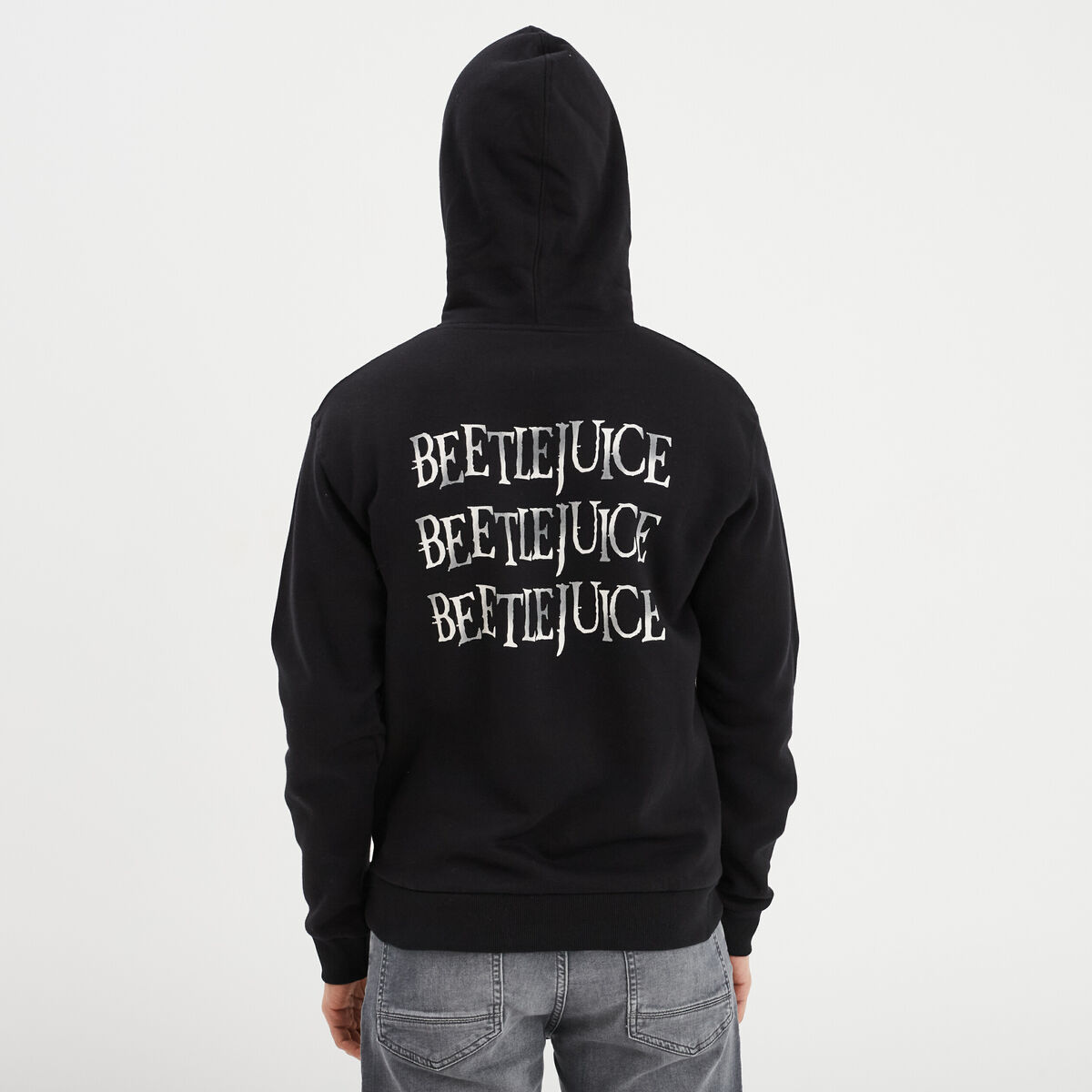 Sweat à capuche hoodie coton Beetlejuice noir homme