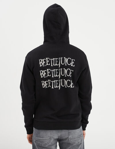 Sweat à capuche hoodie coton Beetlejuice noir homme