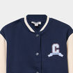 Gilet boutonn&eacute; col teddy bleu marine fille