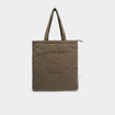Sac tote bag zipp&eacute; effet velours vert kaki femme