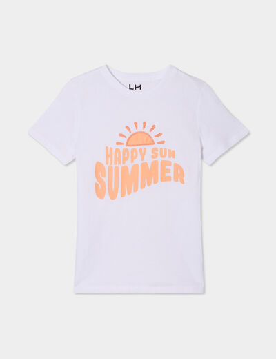 T-shirt manches courtes coton blanc garçon