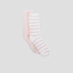 Lot de 2 chaussettes d'intérieur rose femme