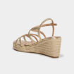 Sandales compens&eacute;es brides tress&eacute;es jaune or femme