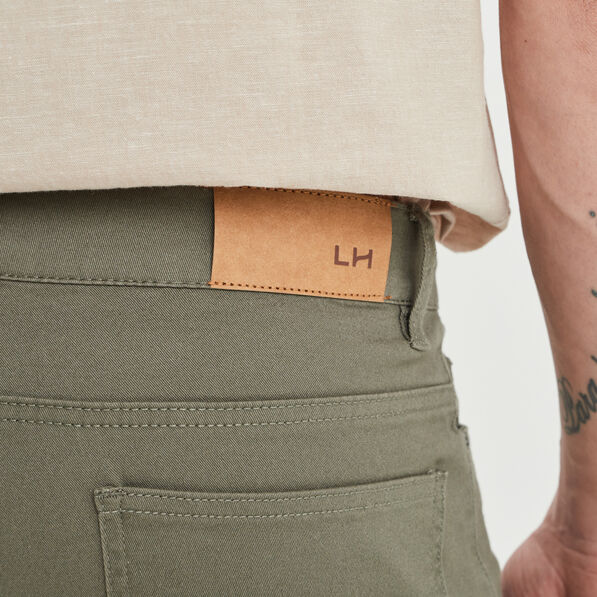 Bermuda droit stretch 5 poches coton vert kaki homme