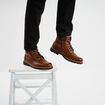 Bottines montantes crant&eacute;es zipp&eacute;es marron homme
