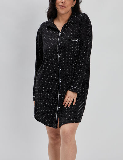 Chemise de nuit liquette noir femme grande taille