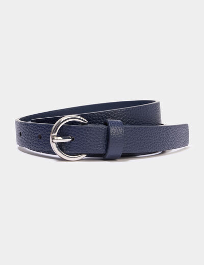 Ceinture avec boucle ronde bleu marine femme