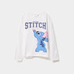 T-shirt manches longues coton Stitch ivoire fille