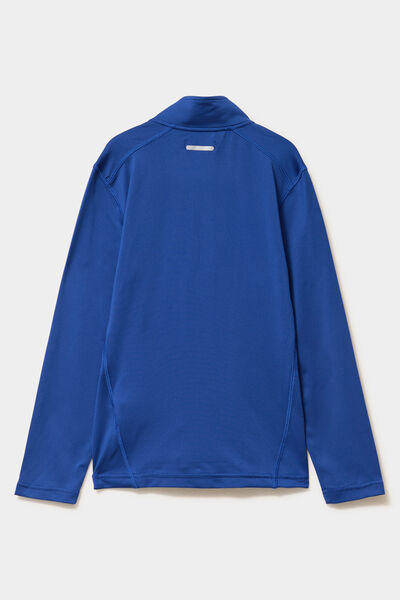 T-shirt sport col camionneur zipp&eacute; bleu electrique gar&ccedil;on