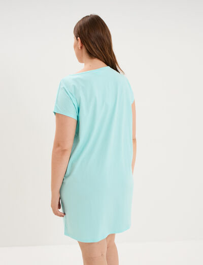 Chemise de nuit courte Aristochats Marie bleu turquoise femme grande taille