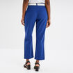Pantalon regular fluide ceinture bleu roi femme