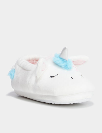 Chaussons effet polaire blanc fille