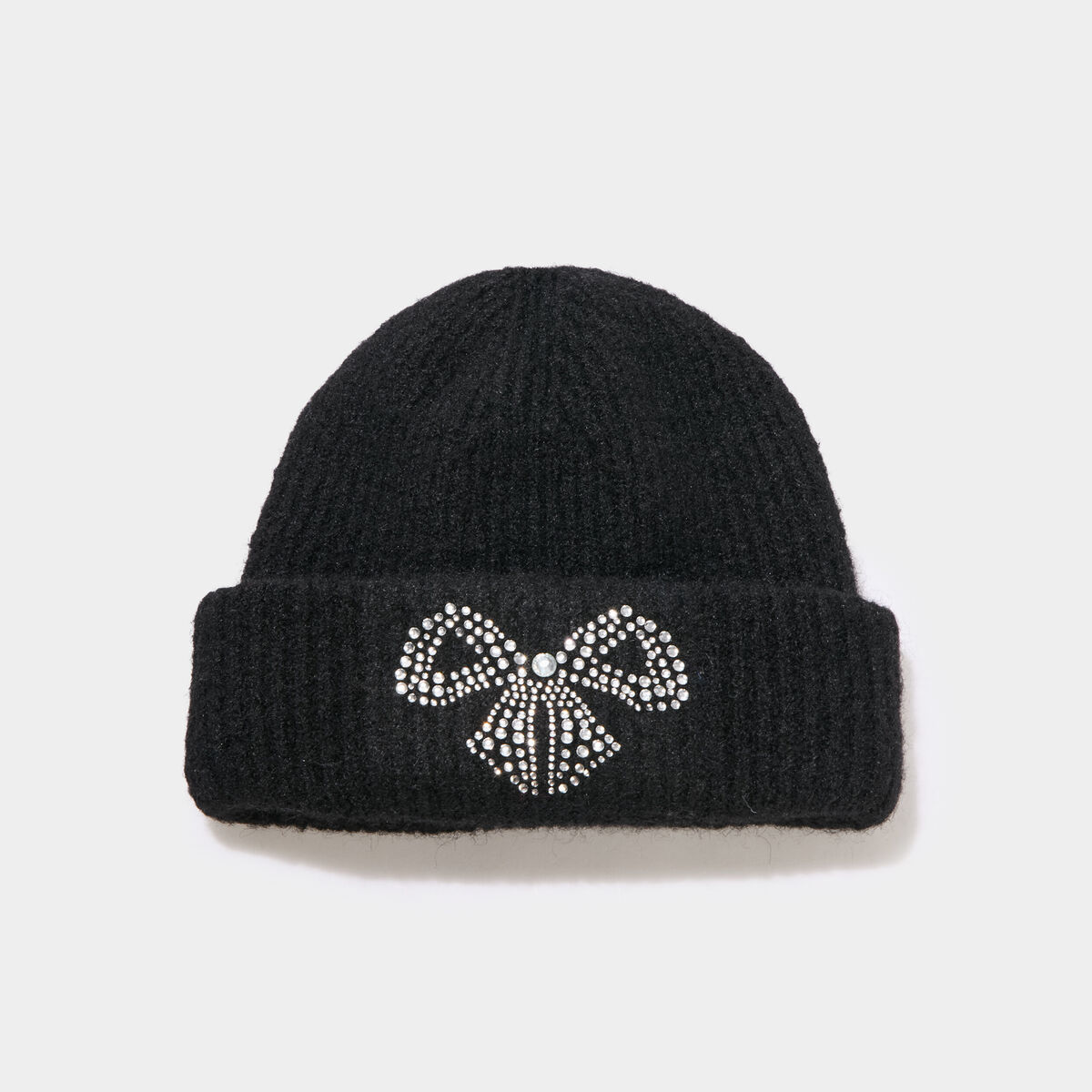 Bonnet &agrave; d&eacute;tails bijoux noir fille