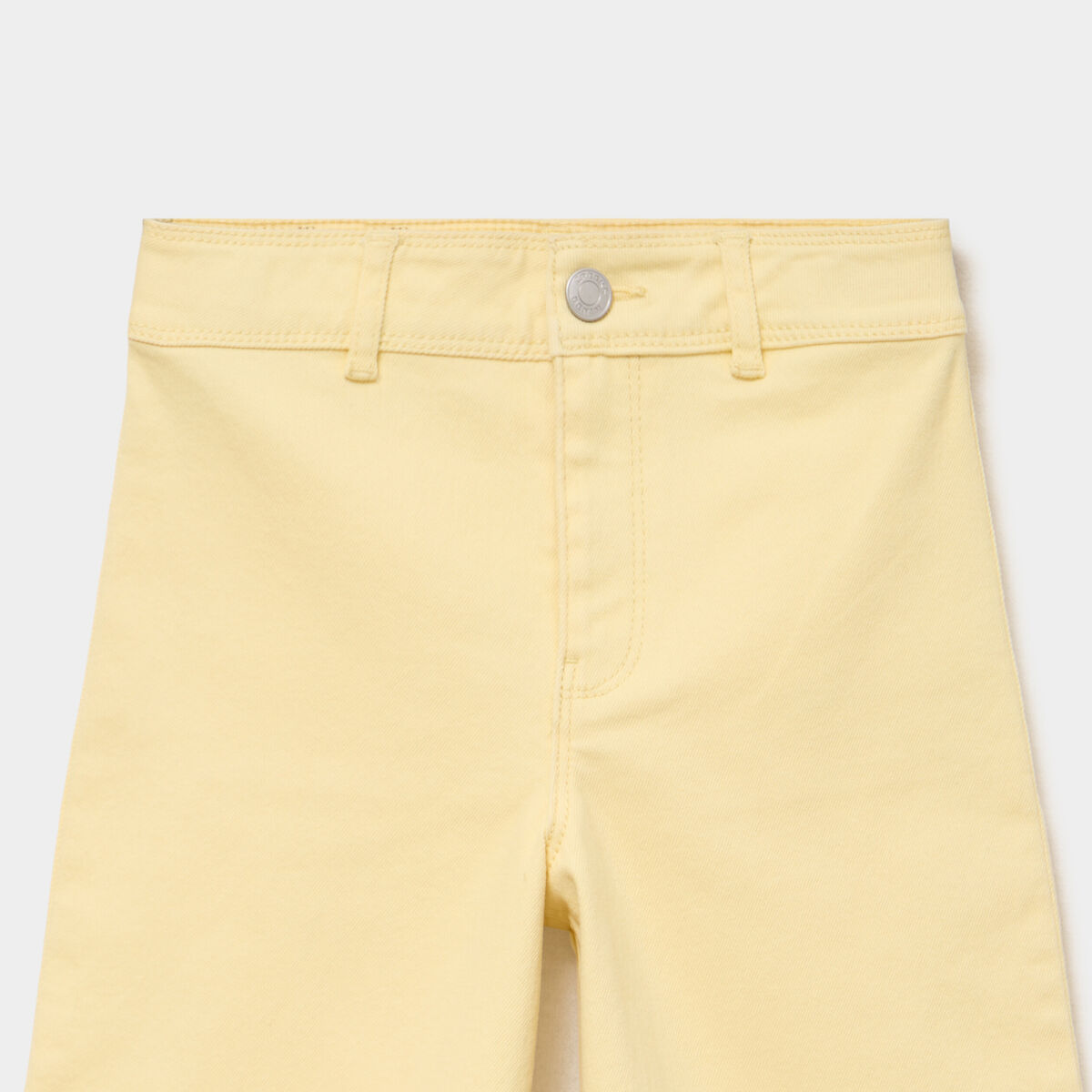 Pantalon large coton stretch jaune pastel fille